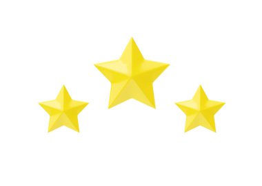 Üç boyutlu render yıldız simgesi - hızlı inceleme elemanı, kazanan illüstrasyon ve en iyi ödül karikatürü premium nesnesi. Kaliteli geri bildirim servisi, beyaz arkaplanda izole edilmiş sarı ui biçimi kazanın