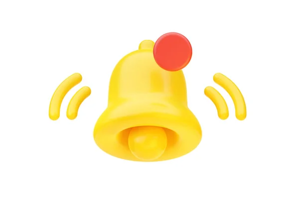 Bell Icon Render Mail Yellow Illustration Alarm Element New Attention — Stock Photo, Image
