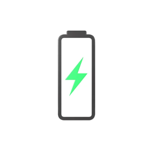Ikon Render Gradien Baterai Kapasitas Tingkat Penuh Penyimpanan Litium Energi — Stok Foto