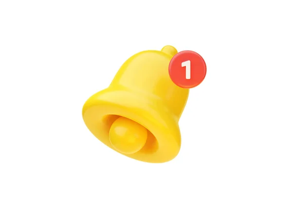 Bell Icon Render Mail Yellow Illustration Alarm Element New Attention — стоковое фото