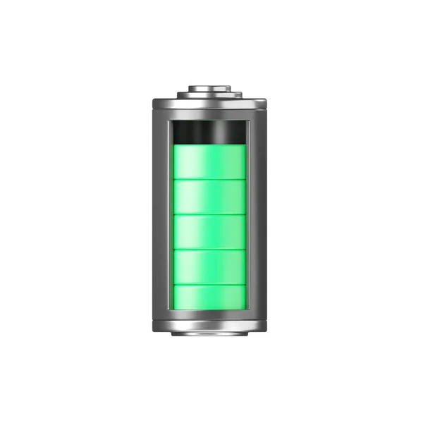 Batteria Icona Piena Capacità Livello Stoccaggio Vetro Energia Indicatore Carica — Foto Stock