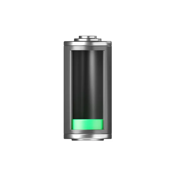 Battery Icon Low Level Capacity Energy Glass Storage Power Charge — Stock Photo, Image