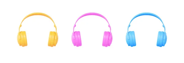 Headphones Renderizar Conjunto Ícones Dispositivo Música Fone Ouvido Dispositivo Som — Fotografia de Stock