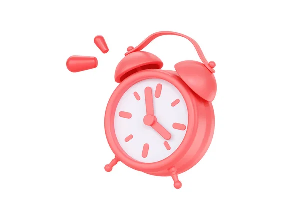 Reloj Icono Renderizado Concepto Temporizador Alarma Simple Rojo Estilo Retro — Foto de Stock