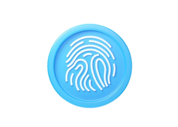 Fingerprint Καθιστούν Εικονίδιο Αναγνώριση Αφής Απεικόνιση Ασφάλειας Και Μπλε Σύμβολο — Φωτογραφία Αρχείου