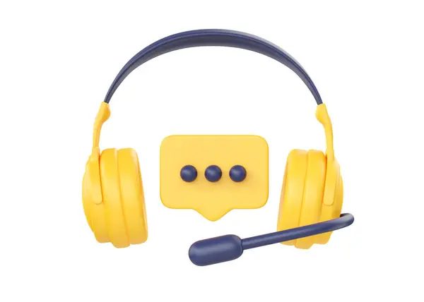 Destek Servisi Simgesi Kostüm Iletişimi Için Mikrofonlu Operatör Kulaklıkları Kablosuz — Stok fotoğraf