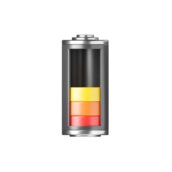 Batterij Pictogram Middelhoog Niveau Capaciteit Energie Glas Opslag Power Charge — Stockfoto