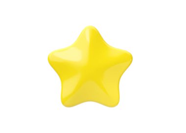 3D render simgesini gözden geçirin - sarı yıldız müşteri pozitif oranı, ödül deneyimi çizgi film çizimleri. Müşteri geribildirimi için itibar işareti, beyaz arkaplanda izole edilmiş altın sıralama ui nesnesi