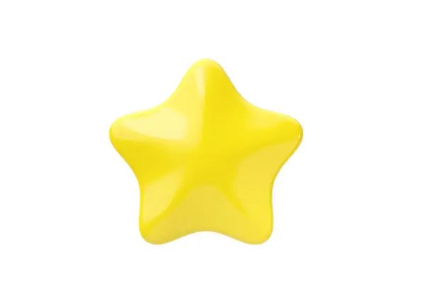 Revisar Icono Renderizado Estrella Amarilla Tasa Positiva Del Cliente Premio —  Fotos de Stock