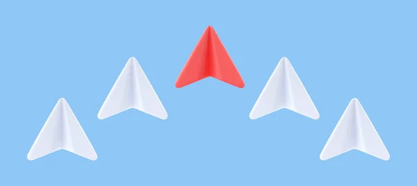 Render Ventaja Competencia Origami Ilustración Digital Símbolos Oportunidad Crecimiento Plano — Foto de Stock