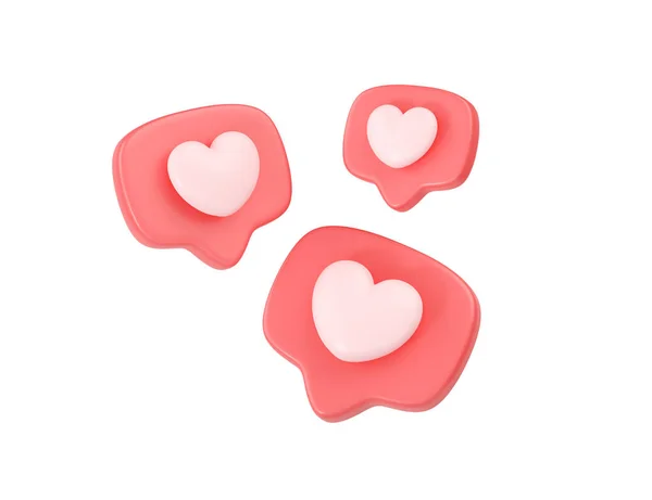 Social Media Love Heart Bubble Render Mensaje Corazón Rojo Para —  Fotos de Stock