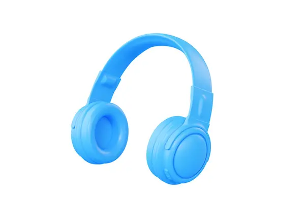 Cuffie Icona Rendering Gadget Musicale Blu Auricolare Dispositivo Audio Volante — Foto Stock