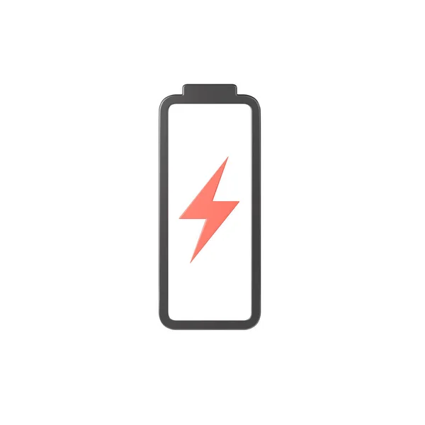 Akumulator Renderuje Ikonę Gradientu Niska Pojemność Magazynowanie Energii Litu Wskaźnik — Zdjęcie stockowe