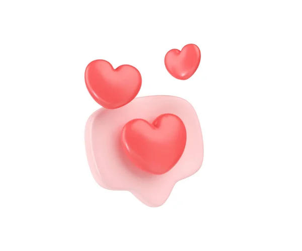 Social Media Αγάπη Φούσκα Καρδιά Καθιστούν Μήνυμα Κόκκινη Καρδιά Για — Φωτογραφία Αρχείου