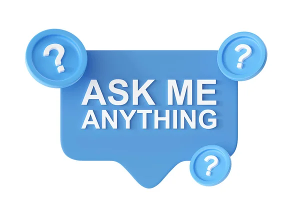Baloon Text Icon Render Box Question Ask Message Buble Speech — Stock Photo, Image