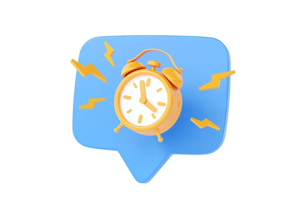 Relógio Renderizar Ícone Temporizador Alarme Simples Estilo Retro Voando Despertador — Fotografia de Stock