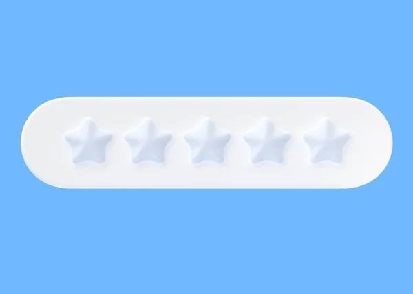 Review 3d render icon - zero gold star customer no quality review, rate experience service cartoon illustration. No positive feedback, vary bad reputation gray sign isolated on blue background