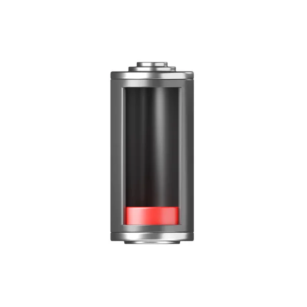 Ícone Bateria Capacidade Baixo Nível Armazenamento Vidro Energia Sinal Carga — Fotografia de Stock