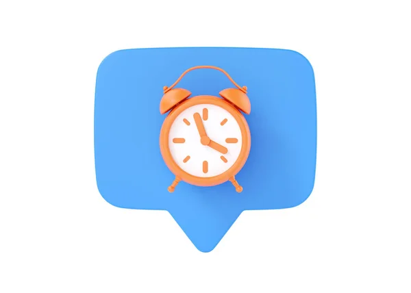 Clock Render Icon Simple Alarm Timer Retro Style Flying Alarmclock — Stock Photo, Image