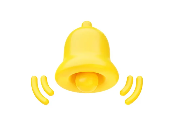 Bell Icon Render Mail Yellow Illustration Alarm Element New Attention — Stock Photo, Image
