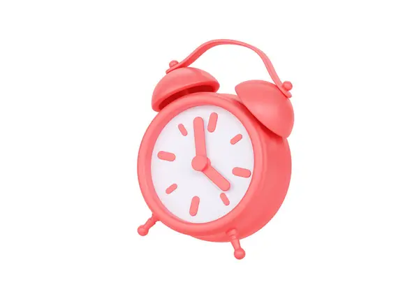 Zegar Renderowania Ikona Prosta Koncepcja Zegara Alarmowego Czerwony Styl Retro — Zdjęcie stockowe