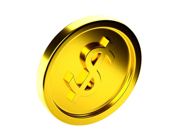 Vykreslení Mince Dolar Herní Ikona Kasino Usd Měna Finanční Odznak — Stock fotografie