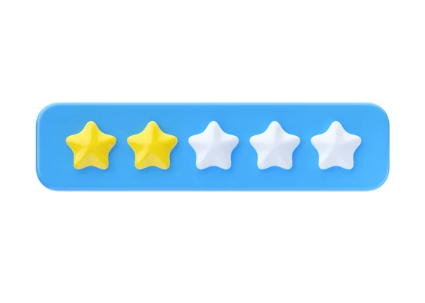 Review Render Icon Gold Star Customer Bad Quality Review Rate — Stock Photo, Image