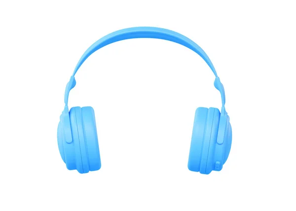 Cuffie Icona Rendering Gadget Musicale Blu Auricolare Dispositivo Audio Realistico — Foto Stock