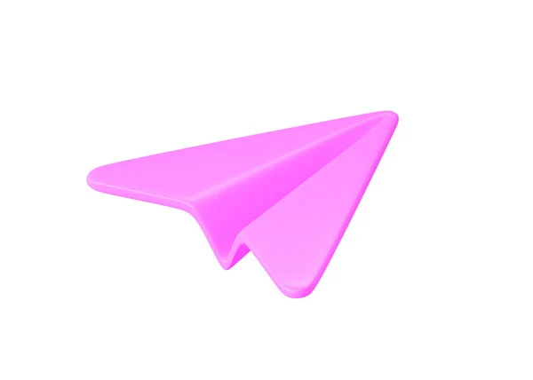 Rendernachricht Symbol Origami Digitale Illustration Internet Kommunikation Fliegensymbol Rosa Papier — Stockfoto