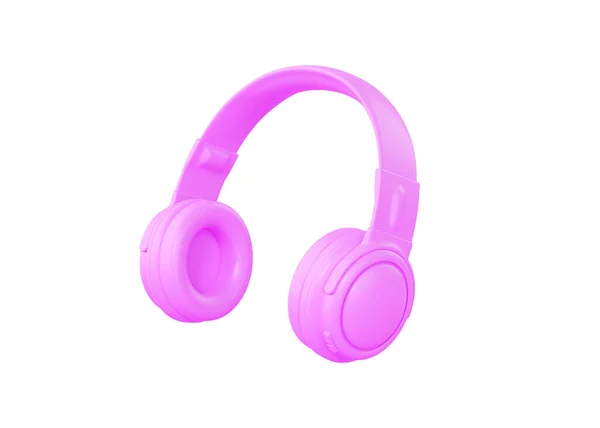 Auriculares Icono Renderizado Gadget Sonido Rosa Auriculares Dispositivo Música Voladora — Foto de Stock