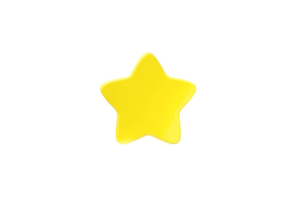 Review Render Icon Yellow Star Customer Positive Rate Award Experience — Stock Photo, Image