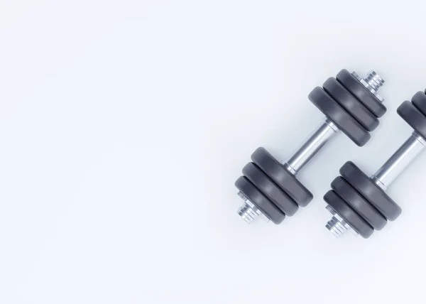 Dumbbell Render Illustration Simple Black Gym Equipment Realistic Barbell Strength — Stock Photo, Image