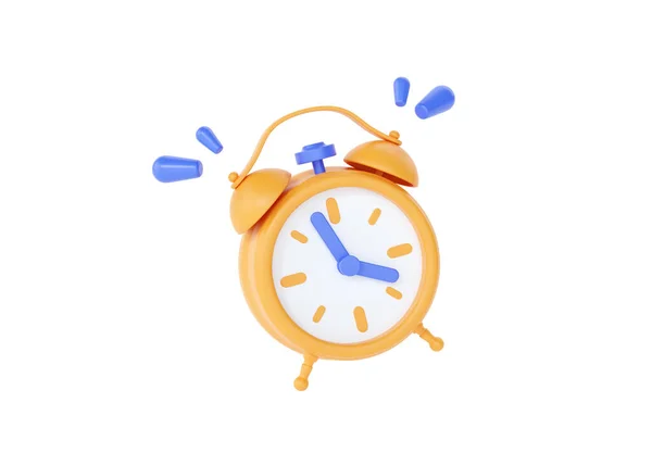 Clock Render Icon Simple Yellow Alarm Reminder Concept Retro Style — Stock Photo, Image