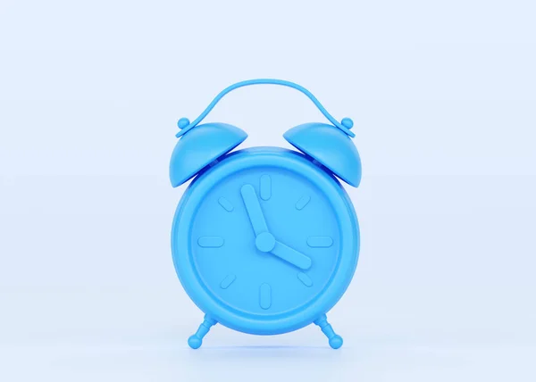 렌더링 아이콘 간단한 타이머 복고풍 스타일 시계와 일러스트 다이얼이있는 파란색 — 스톡 사진