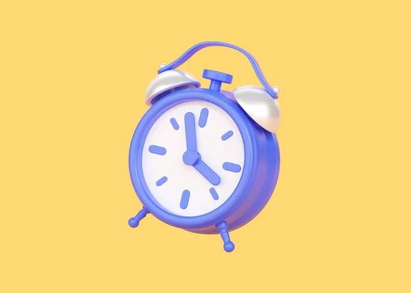 Clock Render Icon Simple Alarm Timer Concept Retro Style Flying — Stock Photo, Image