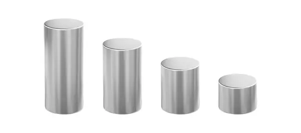 Metalen Cilinder Podia Verchroomde Pijp Staan Stalen Platform Zilveren Buis — Stockfoto