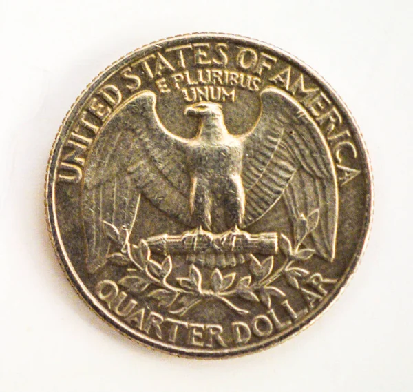 Moneda Con Águila Cuarto Dólar Metálico — Foto de Stock