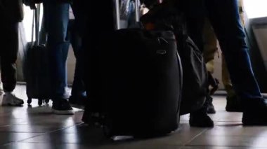 airport human traffic time lapse. High quality 4k footage