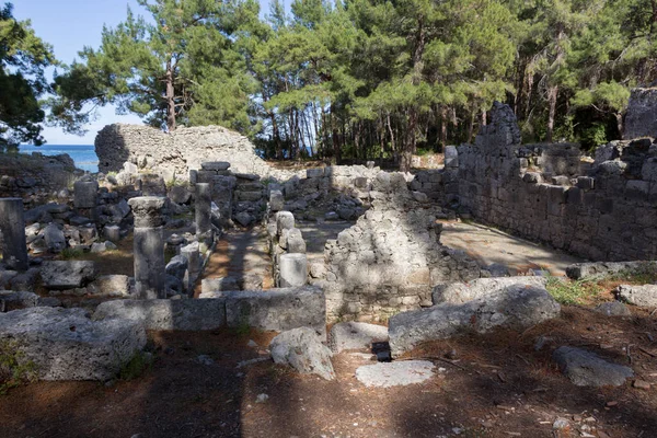 Las Ruinas Antigua Ciudad Portuaria Phaselis Museo Aire Libre Cerca — Foto de Stock