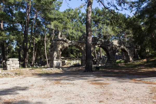古代の港町ファセリスの遺跡 オリンパス山近くの野外博物館 アンタルヤ トルコ — ストック写真