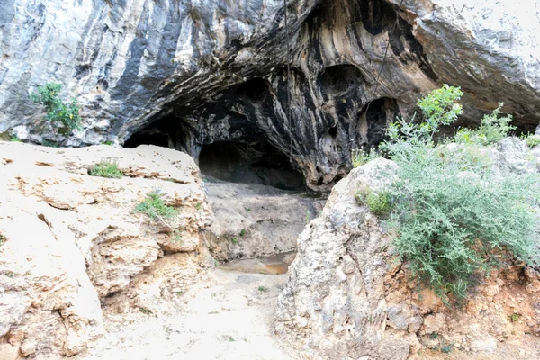 Entrada Una Cueva Con Rocas Árboles Verdes Parque Nacional Museo — Foto de Stock