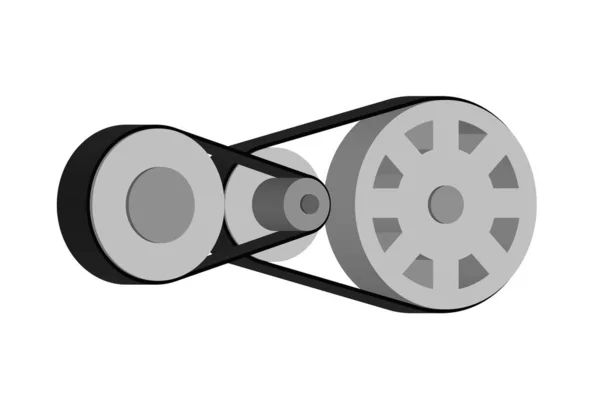 Rodillos Motor Ilustración Gráfica Vectorial Tridimensional Cinturón Color Gris Oscuro — Vector de stock