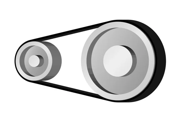 Vector Illustration Rollers Belt Two Set Metallic Gradient Gray Color — Stock Vector