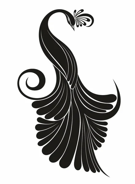 Tavus Kuşu Lüks Logosu Monoline Klasiği Tavuskuşu Logo Tasarımı — Stok Vektör