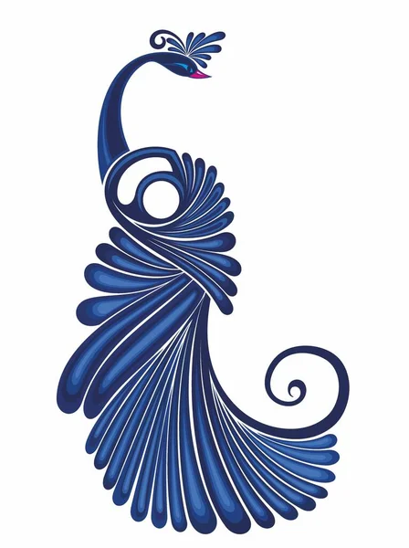 Soyut Dekoratif Tavus Kuşu Logosu Tasarımı — Stok Vektör