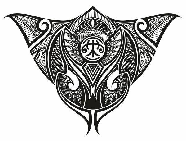 Tatuaje Manga Ornamento Maorí Estilo Polinesio Indígena Antiguo — Vector de stock