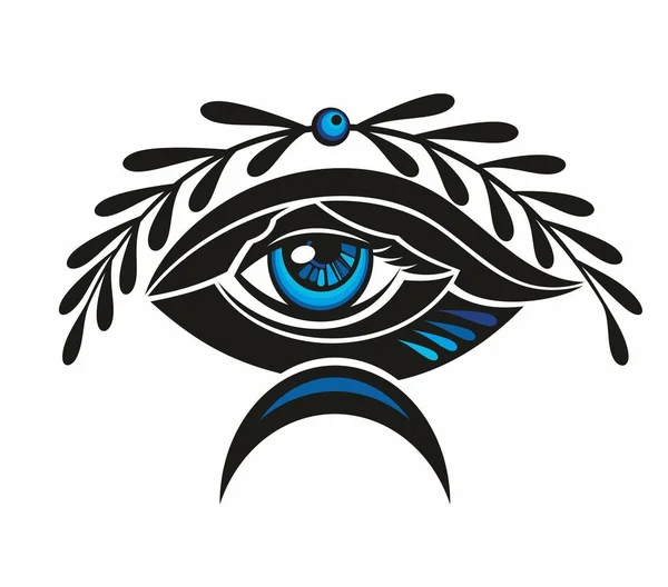 Vintage All See Eye Πρόνοια Μαγικό Σύμβολο Για Εκτύπωση Τατουάζ — Διανυσματικό Αρχείο