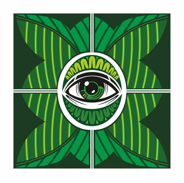 Tutto Vedere Occhio Simbolo Massonico Tatuaggio Emblema Della Vista Illustrazione — Vettoriale Stock
