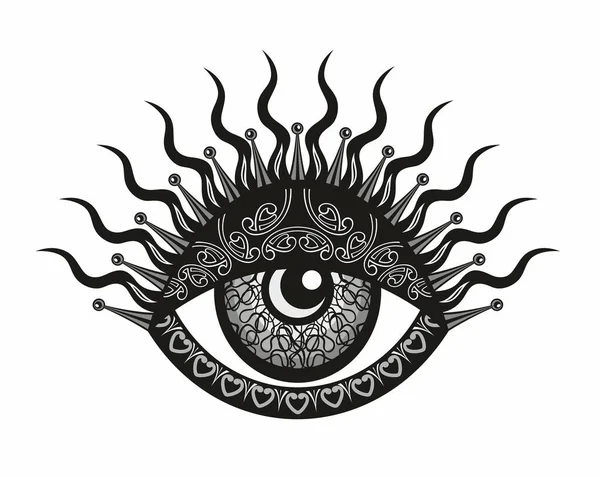 Todos Viendo Tatuajes Símbolos Oculares Visión Del Emblema Providencia Ilustración — Vector de stock