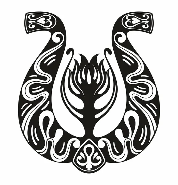 Horseshoe Μαύρη Διανυσματική Σιλουέτα Για Λογότυπο Εικονόγραμμα Πεταλούδα — Διανυσματικό Αρχείο